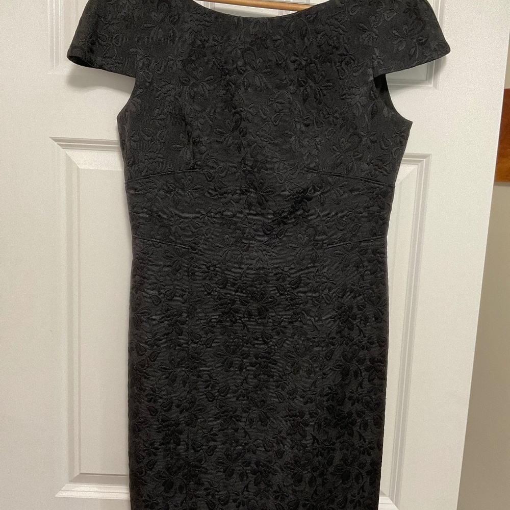 Black brocade cocktail dress size 12.
